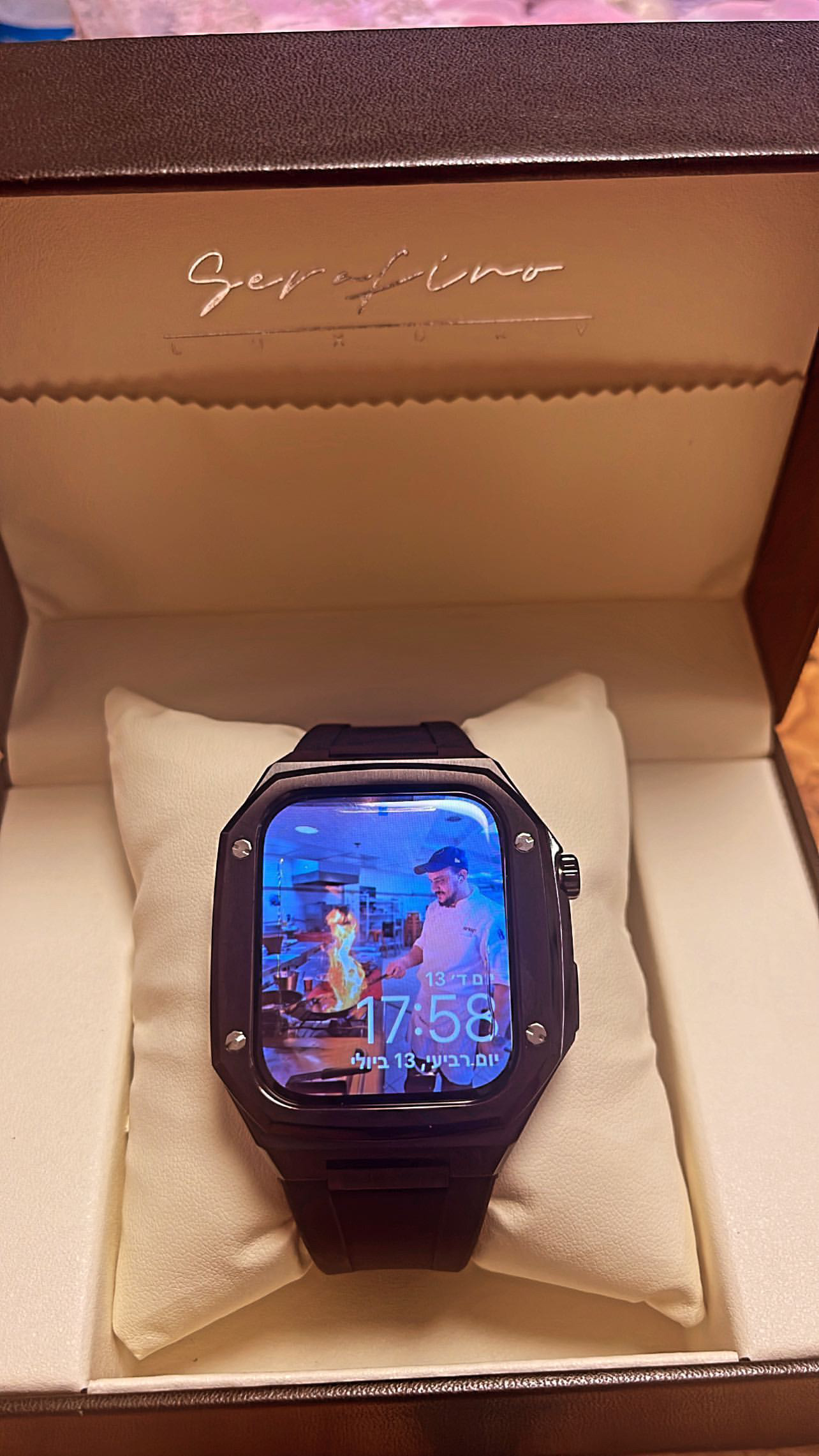 Serafino Luxury Apple Watch Case & Band for Men Black