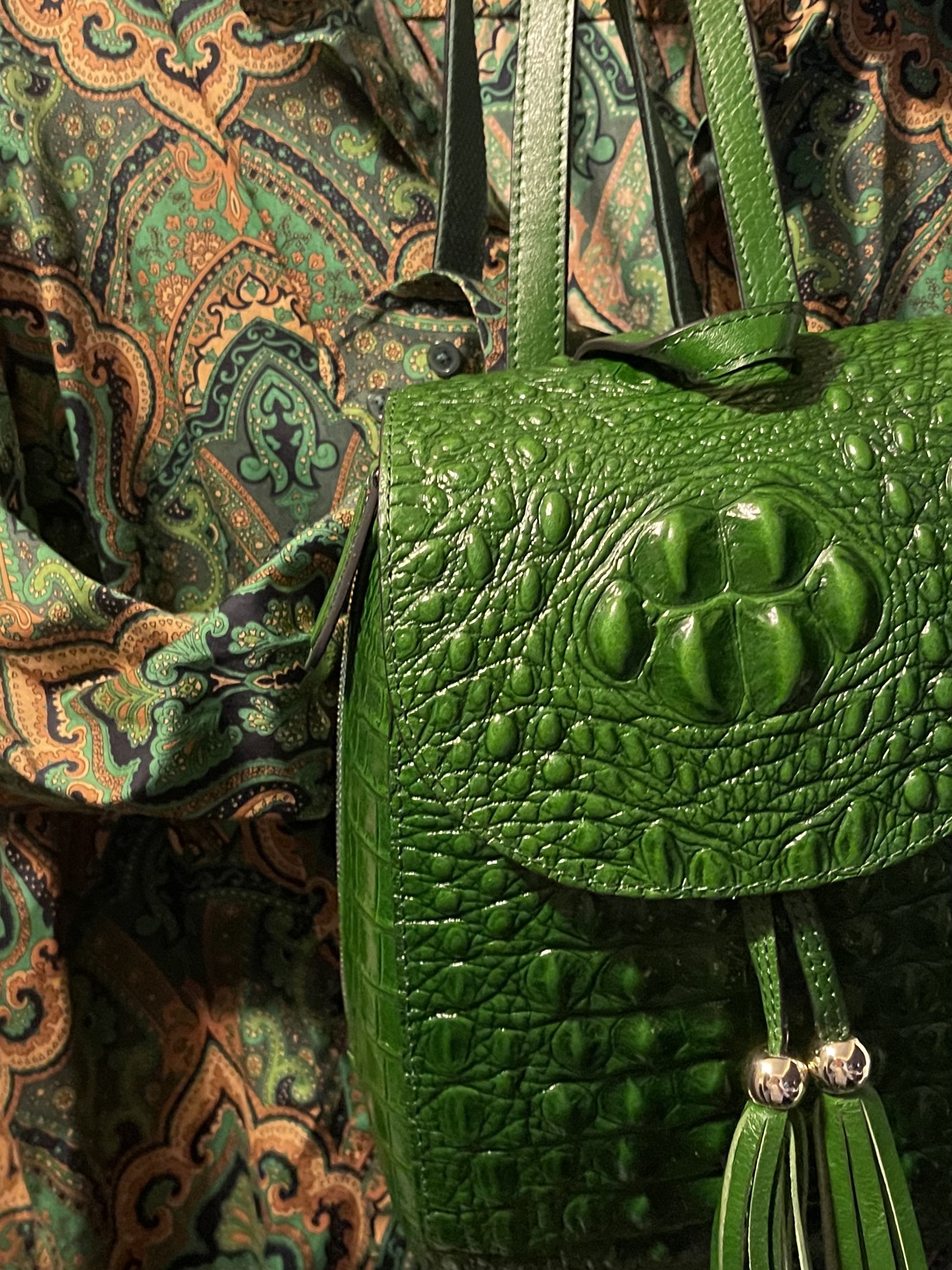 PILO Croc-Embossed Pino Green Mini Bag – NITASURI