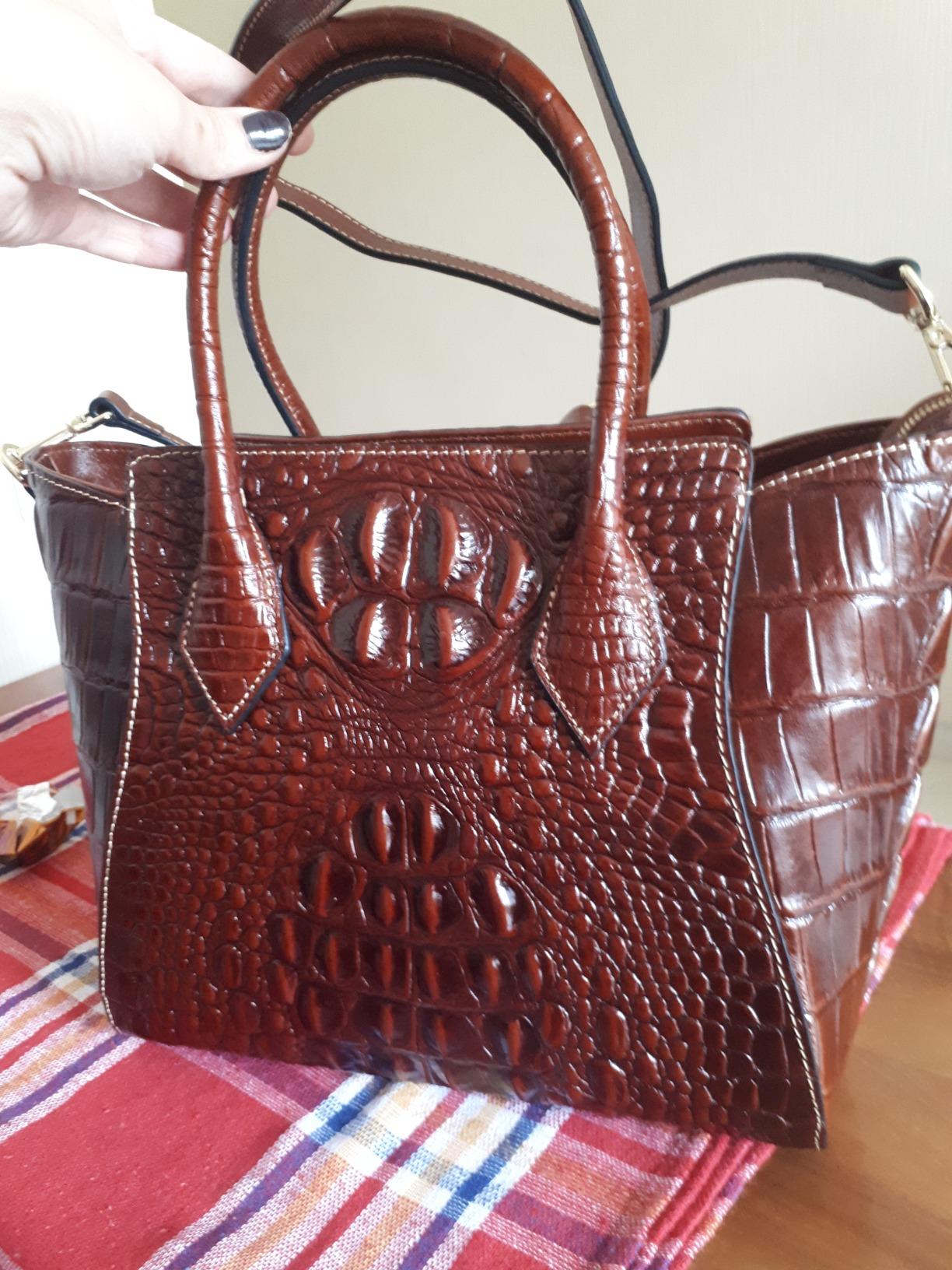 Customer reviews: PIJUSHI Designer Crocodile Handbags for Women  Genuine Leather Purses Top Handle Shoulder Bag (6082 Black)