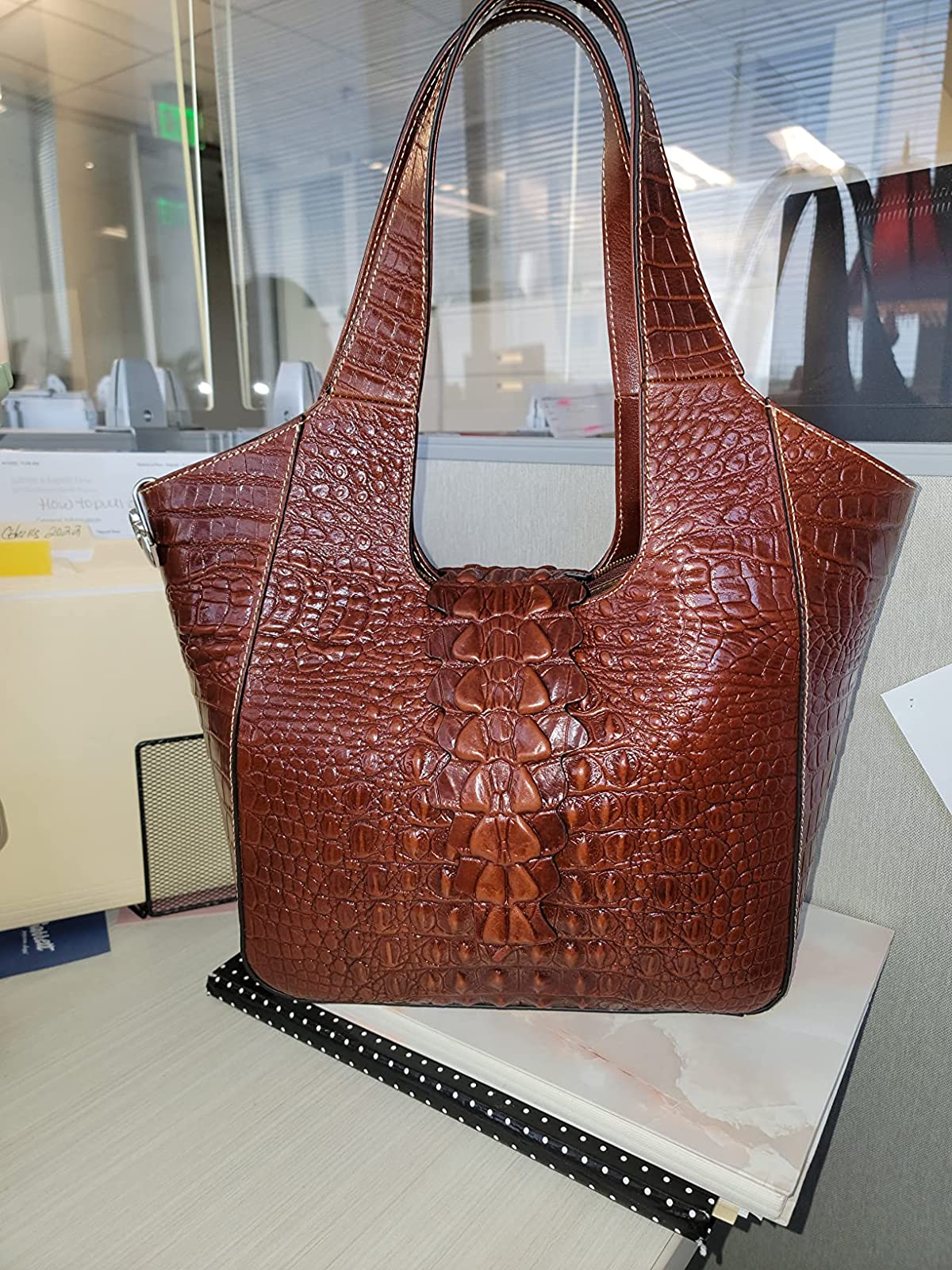 Buy CHAOS By Elsie Croco Diamond Pattern Genuine Leather Hobo Bag